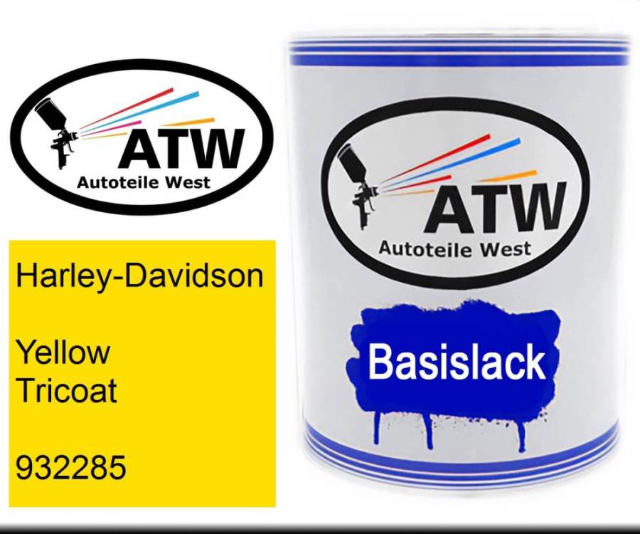 Harley-Davidson, Yellow Tricoat, 932285: 1L Lackdose, von ATW Autoteile West.